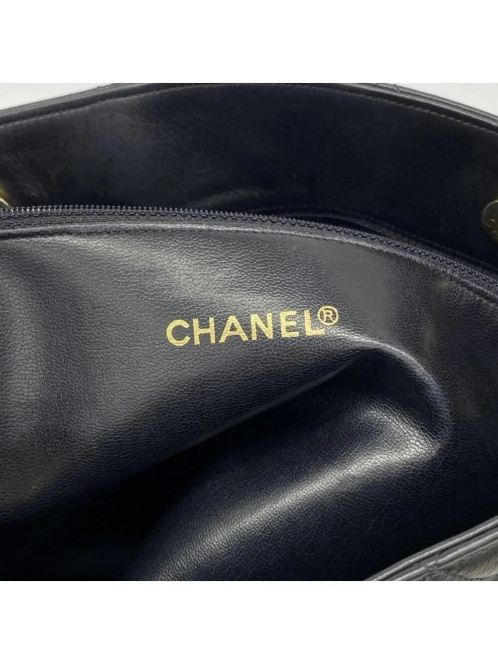 Chanel Chain Tote Quilted Lambskin Black Gold